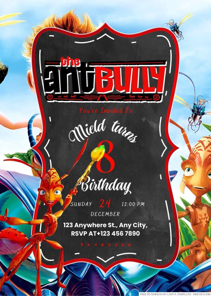 Invitation Template of 20+ The Ant Bully Canva Birthday Invitation Templates 10