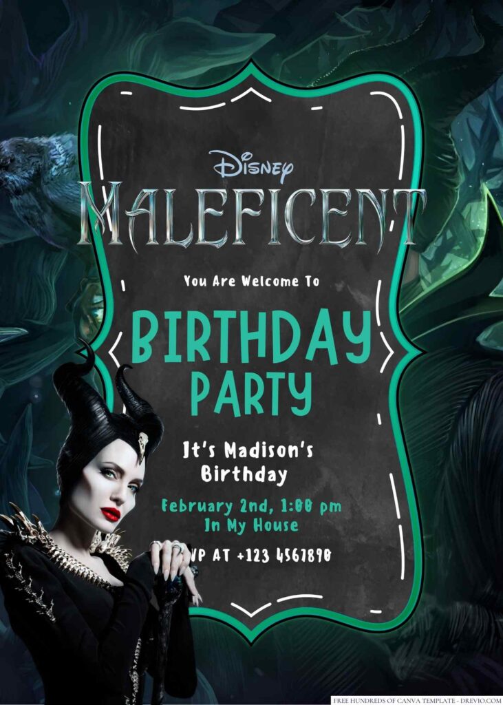 Maleficent Birthday Invitation