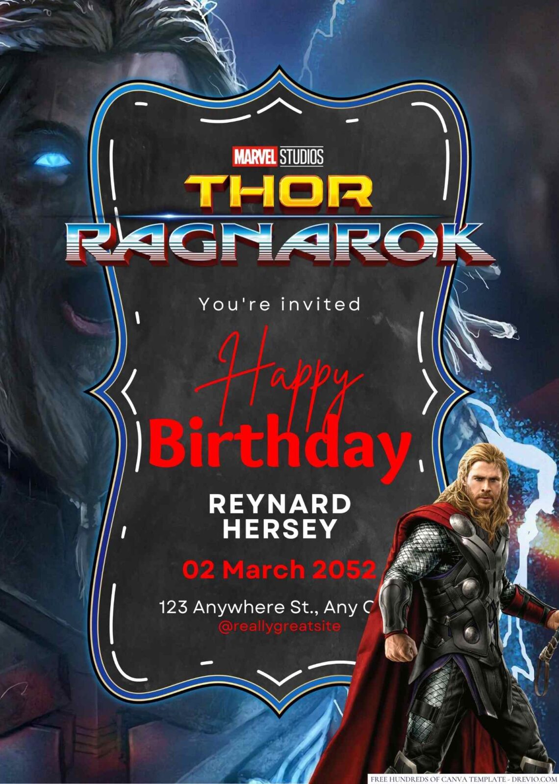 Thor Birthday Invitation
