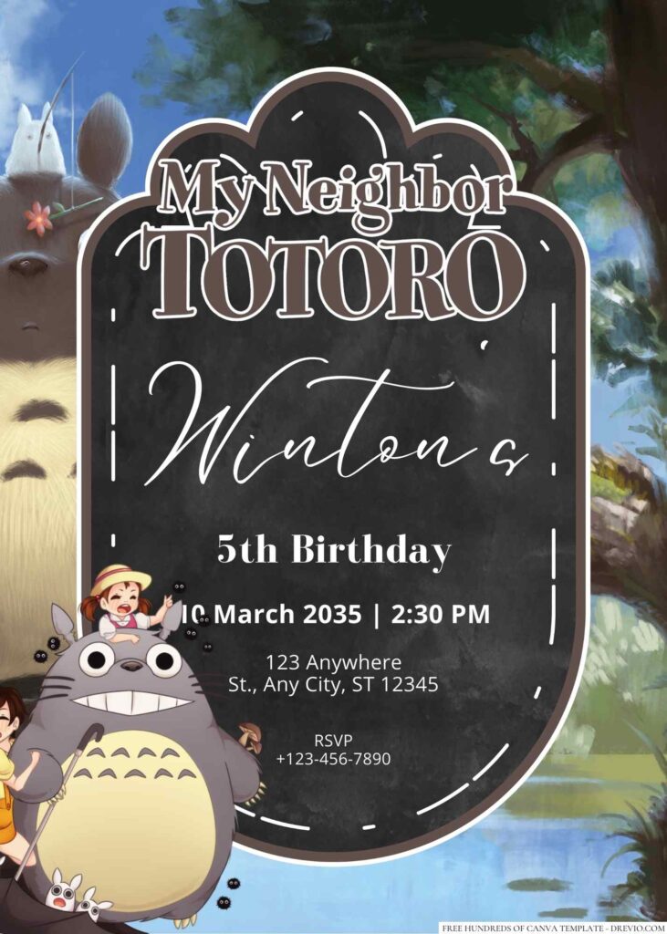  My Neighbor Totoro Birthday Invitation