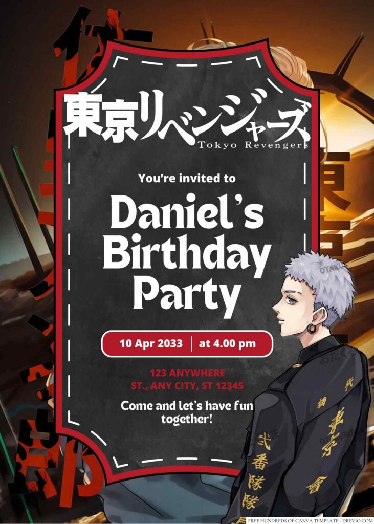 Tokyo Revengers Birthday Invitation