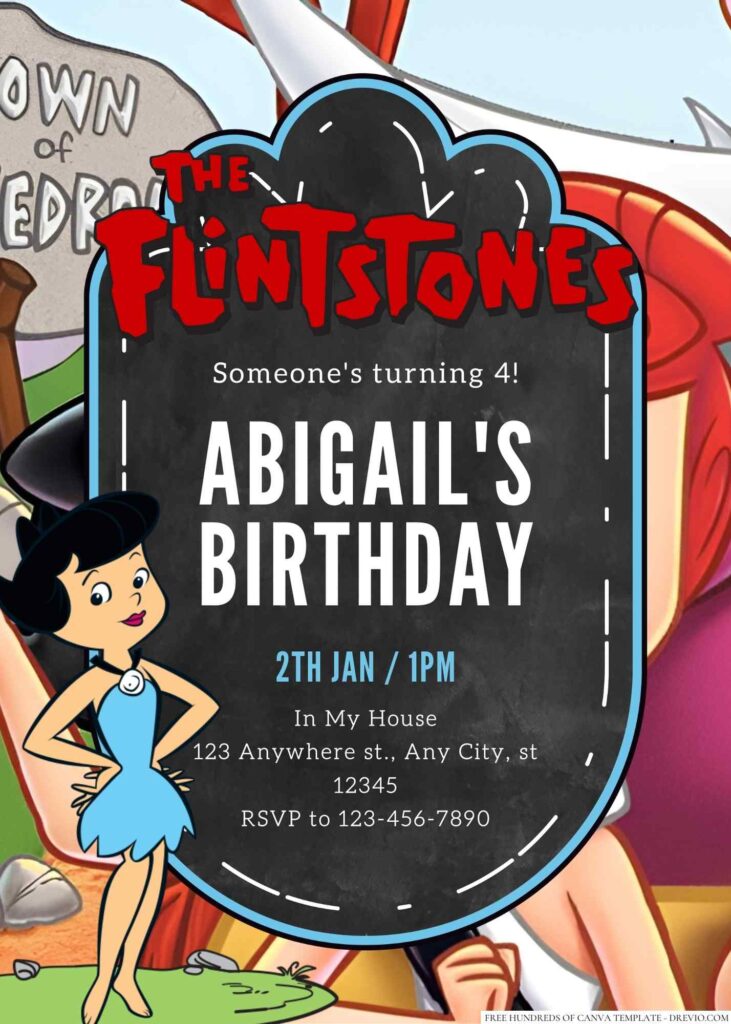 Betty Rubble Birthday Invitation