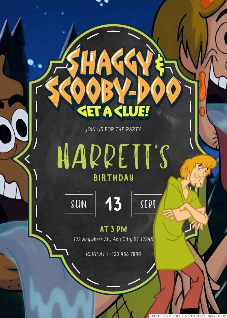 Shaggy Birthday Invitation