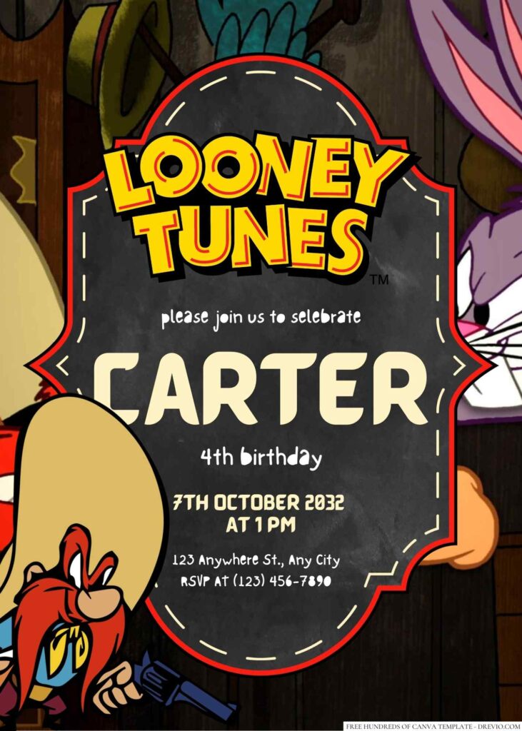 Yosemite Sam Birthday Invitation