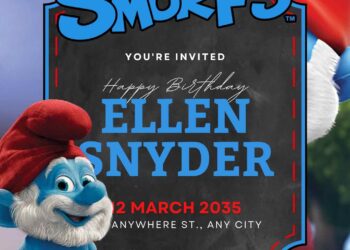Papa Smurf Birthday Invitation