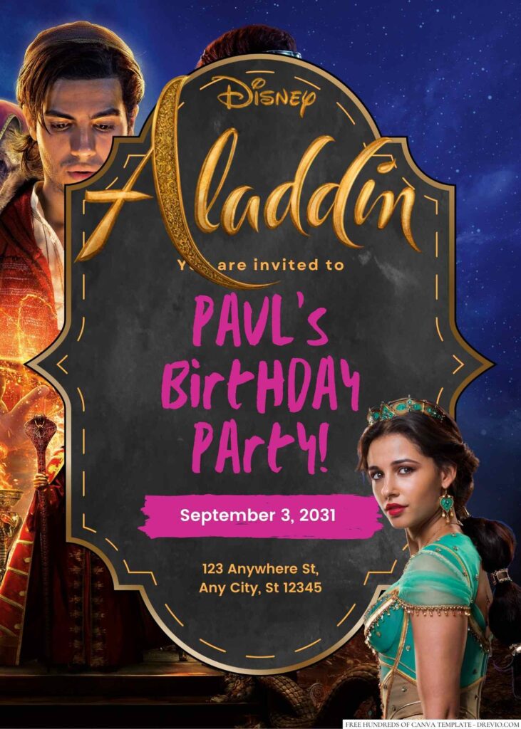 Aladdin Birthday Invitation