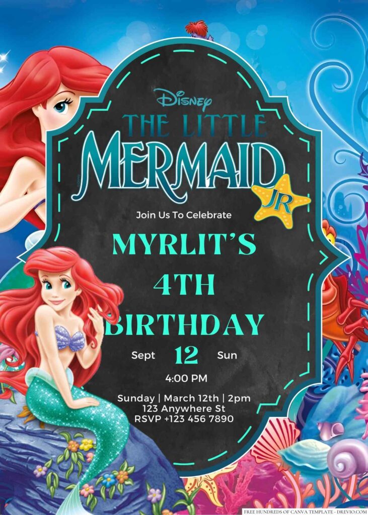 The Little Mermaid Birthday Invitation