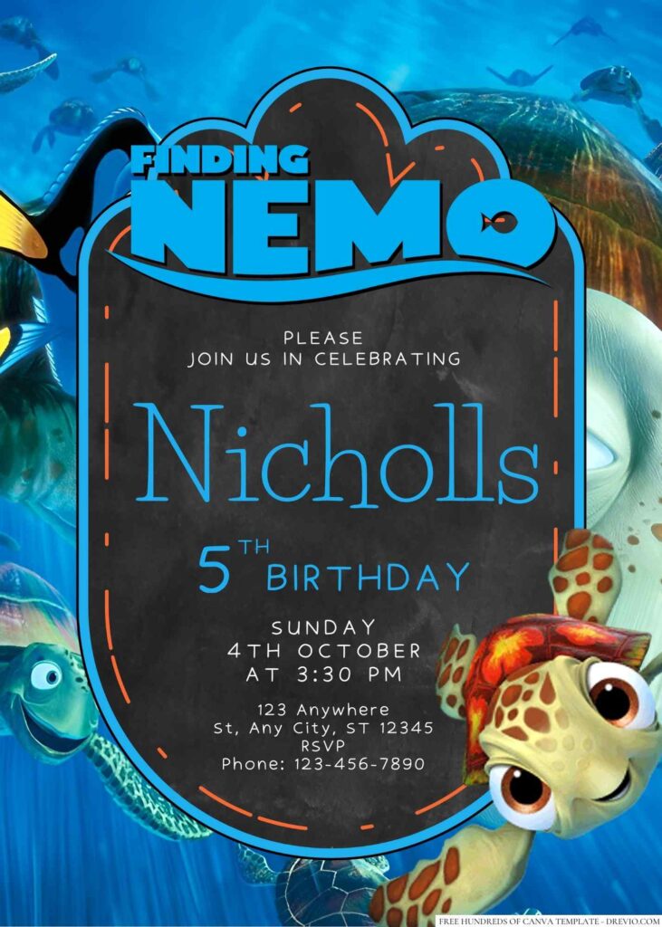 Finding Nemo Birthday Invitation