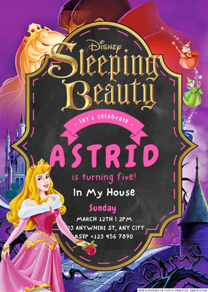 Sleeping Beauty Birthday Invitation