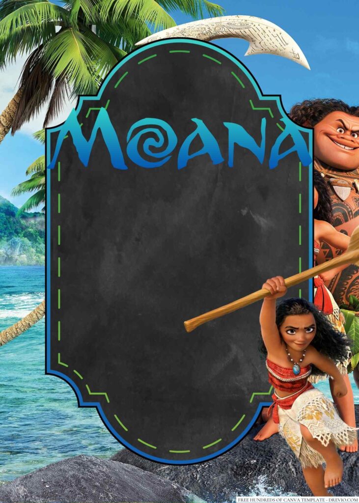 Invitation Template of 18+ Moana Canva Birthday Invitation Templates 5