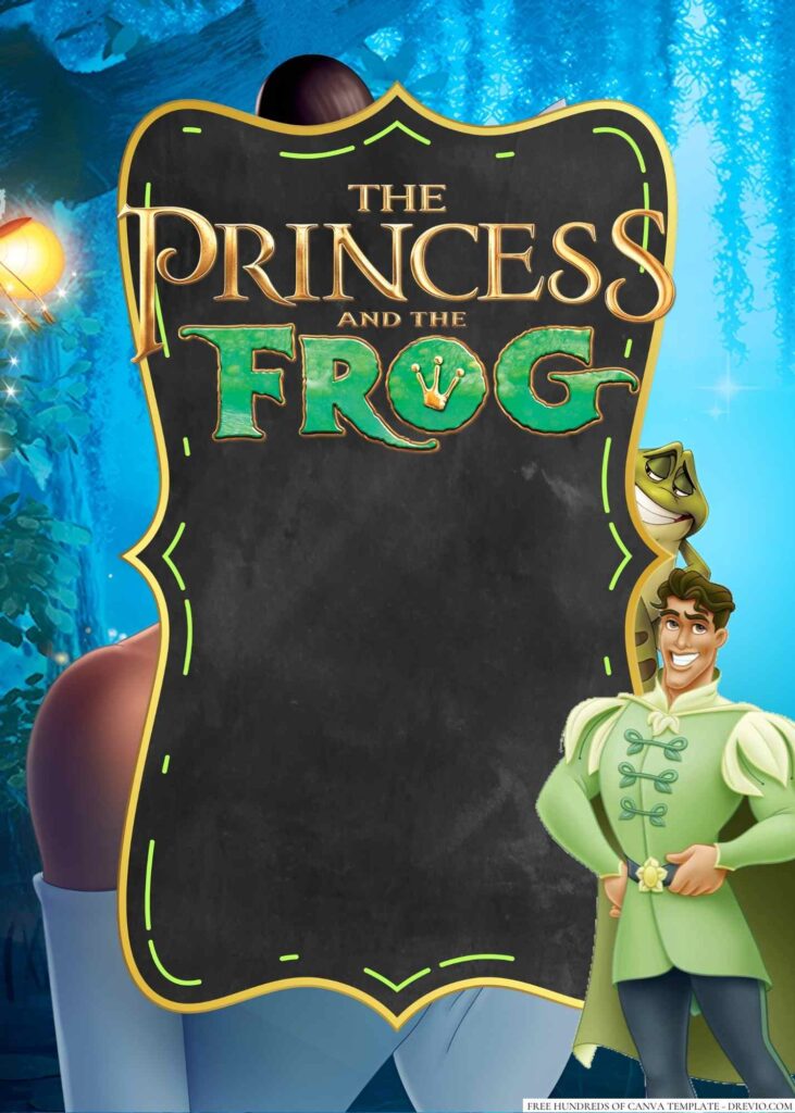 Invitation Template of 20+ The Princess and the Frog Canva Birthday Invitation Templates 6