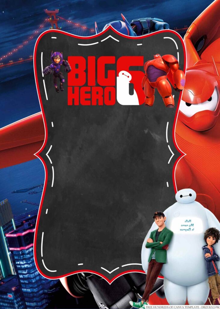 Invitation Template of 20+ Big Hero 6 Canva Birthday Invitation Templates 6