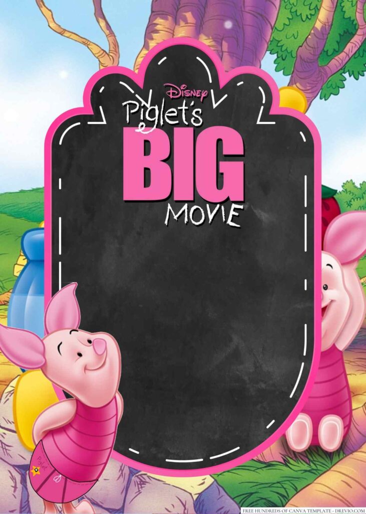 Invitation Template of 18+ Piglet's Big Movie Canva Birthday Invitation Templates 6