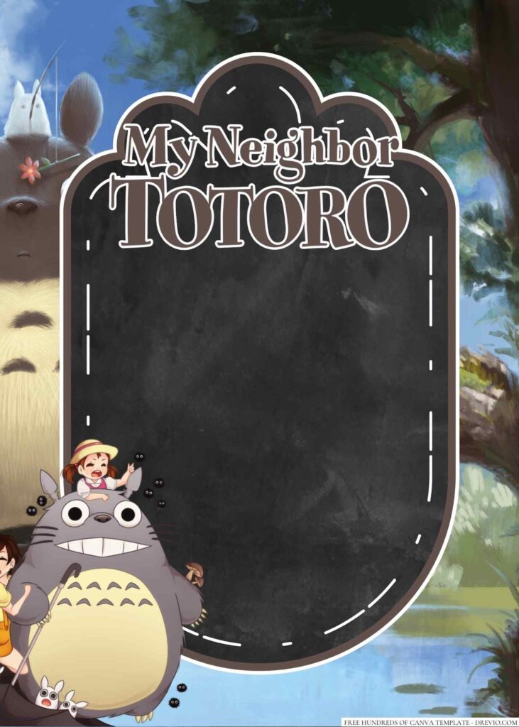 Invitation Template of 22+ My Neighbor Totoro Canva Birthday Invitation Templates 5