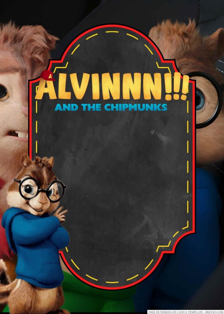 Invitation Template of 18+ Alvin and the Chipmunks Canva Birthday Invitation Templates 6