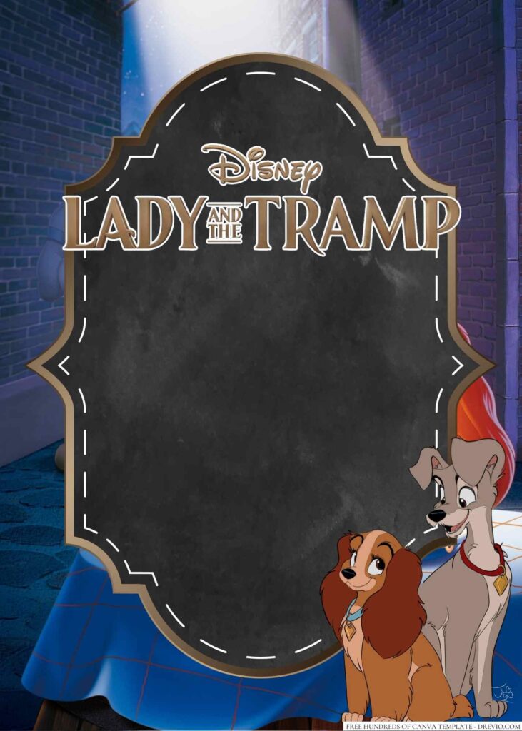 Invitation Template of 16+ Lady and the Tramp Canva Birthday Invitation Templates 6