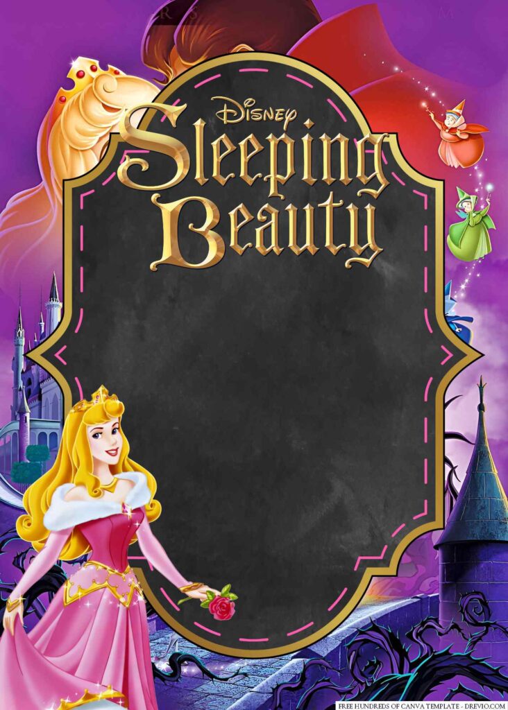 Invitation Template of 16+ Sleeping Beauty Canva Birthday Invitation Templates 6