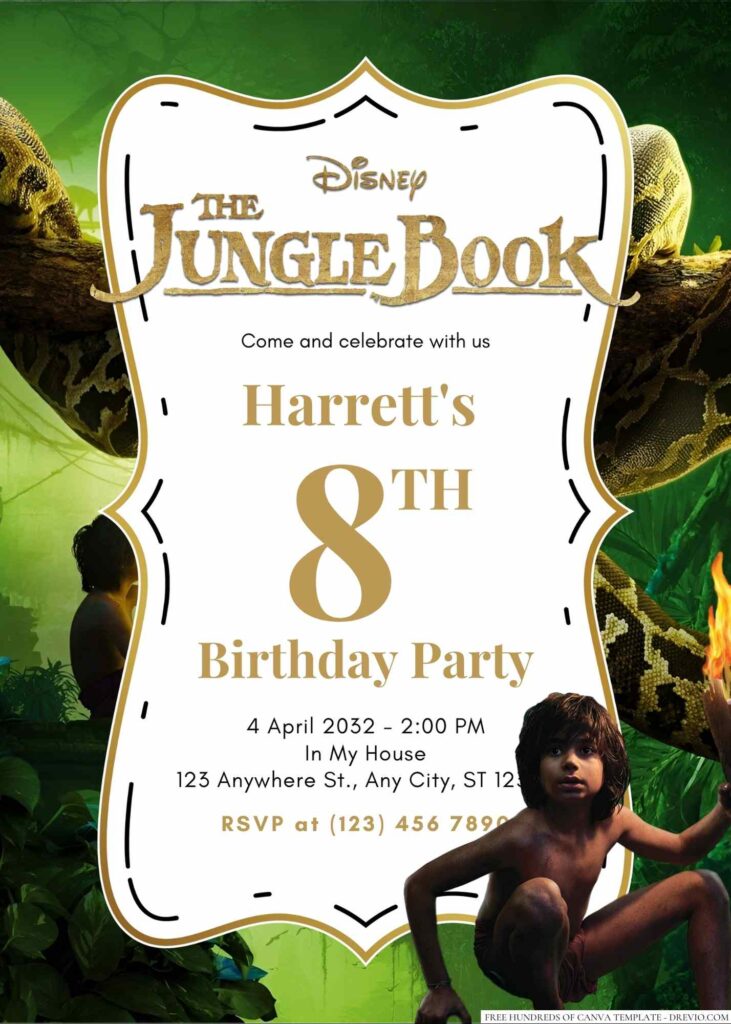 The Jungle Book Birthday Invitation