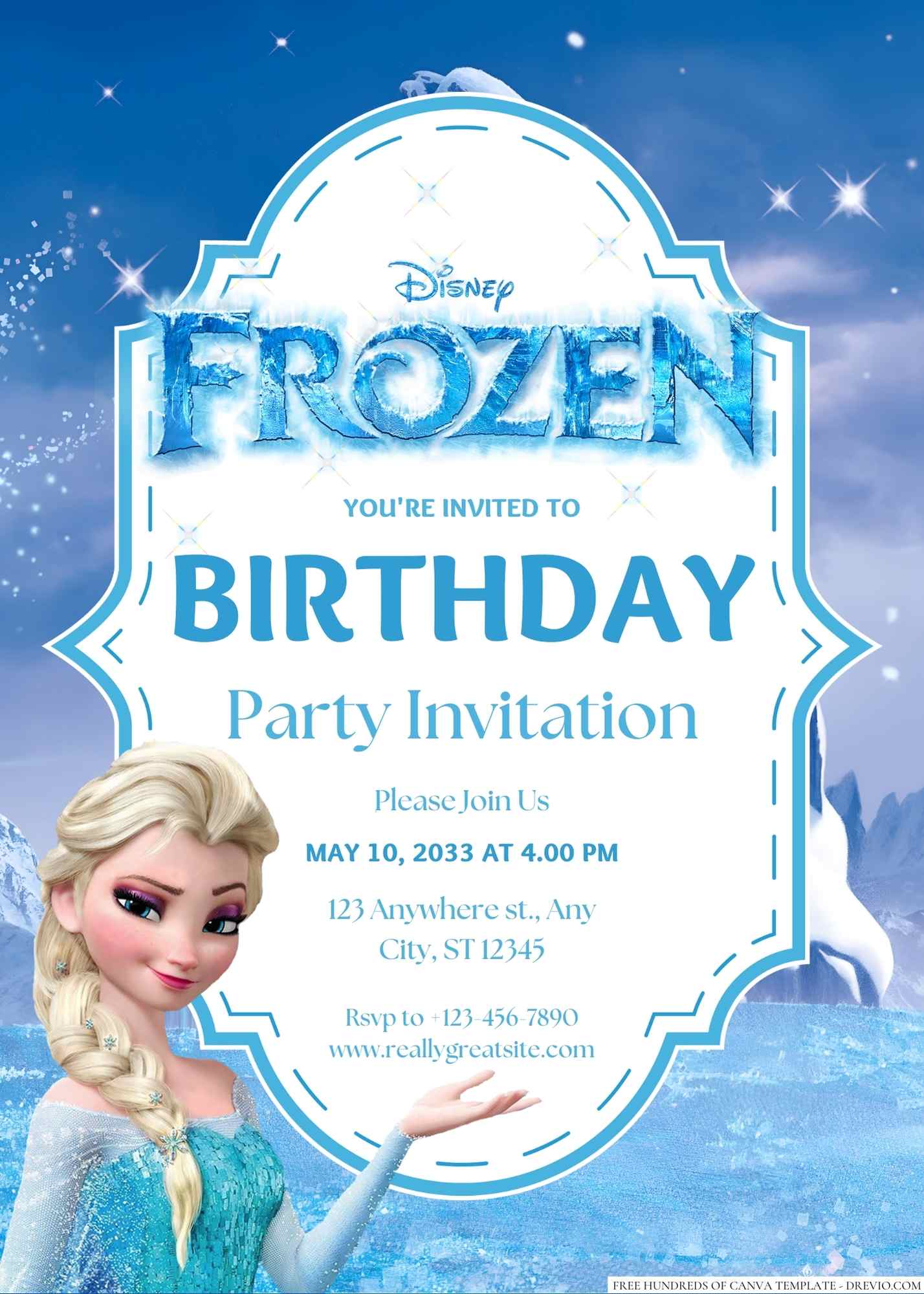 18+ Frozen Canva Birthday Invitation Templates - Drevio : Free And ...