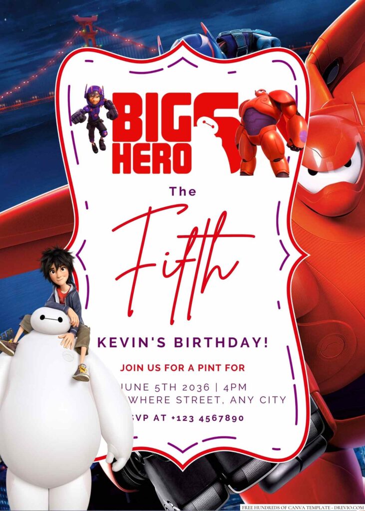 Big Hero 6 Birthday Invitation