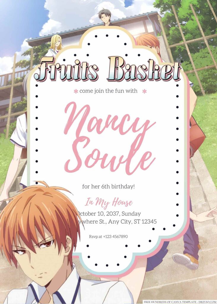 Fruits Basket Birthday Invitation