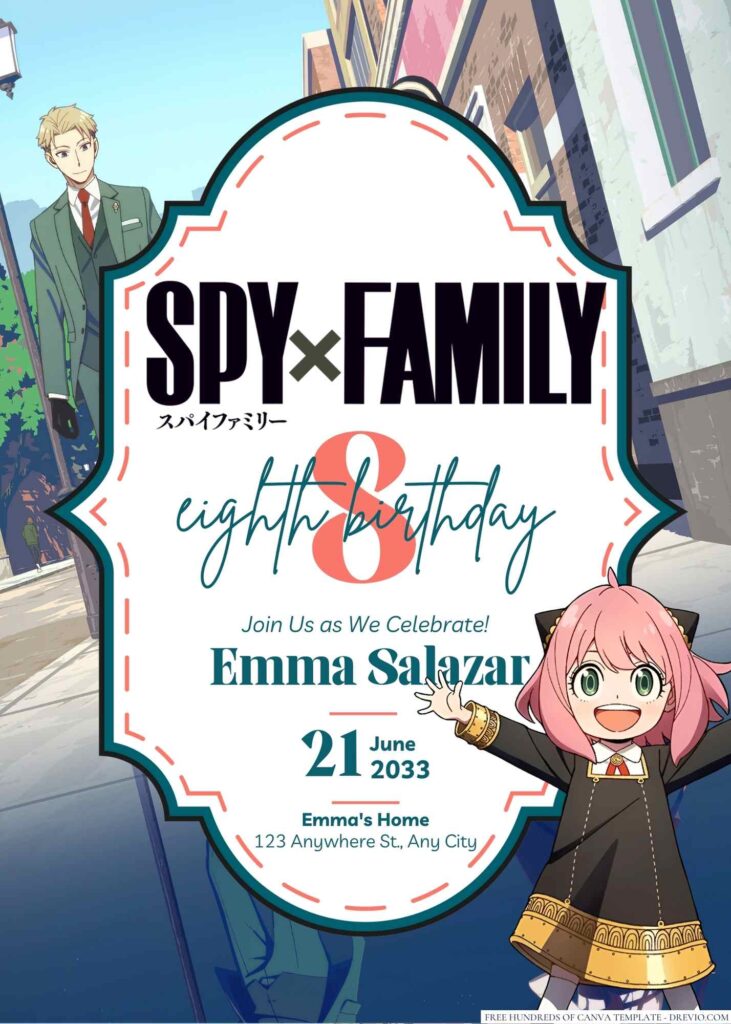Spy X Family Birthday Invitation