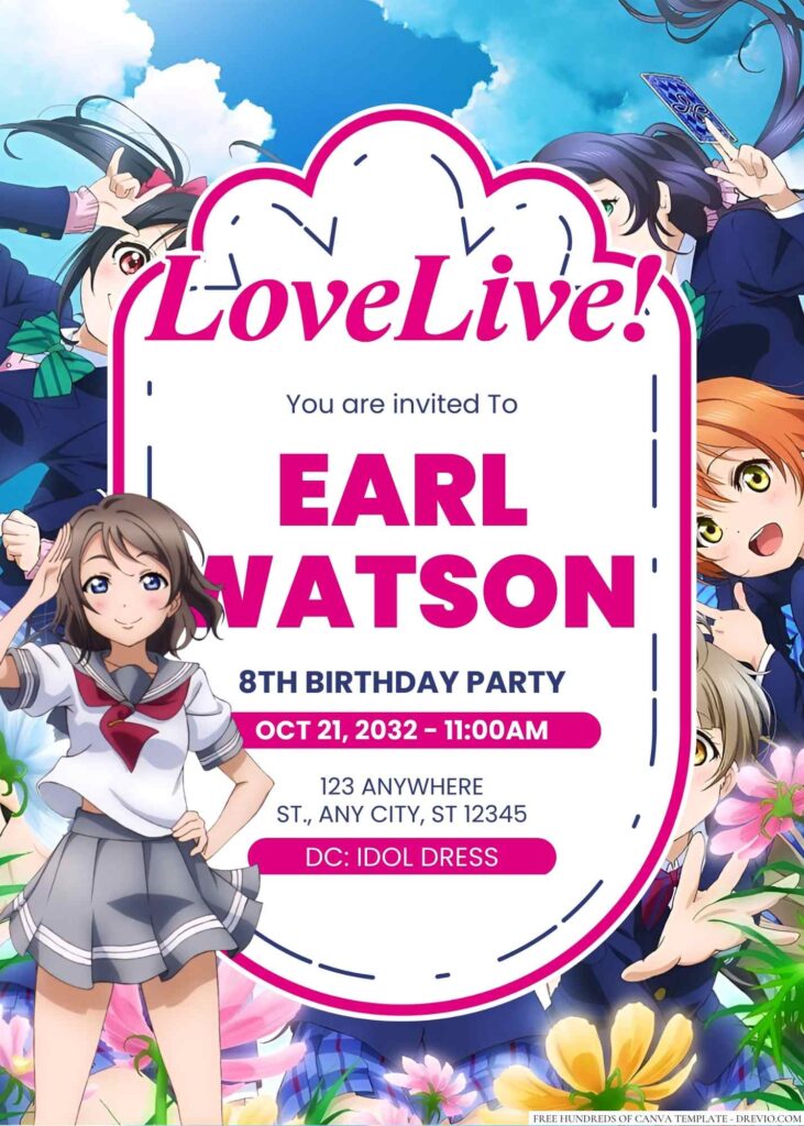 Love Live! Birthday Invitation