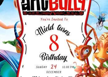 Invitation Template of 20+ The Ant Bully Canva Birthday Invitation Templates 1