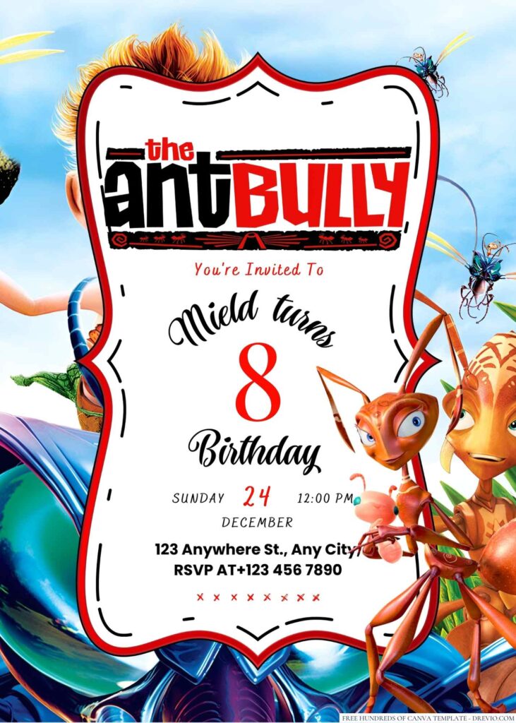 Invitation Template of 20+ The Ant Bully Canva Birthday Invitation Templates 12