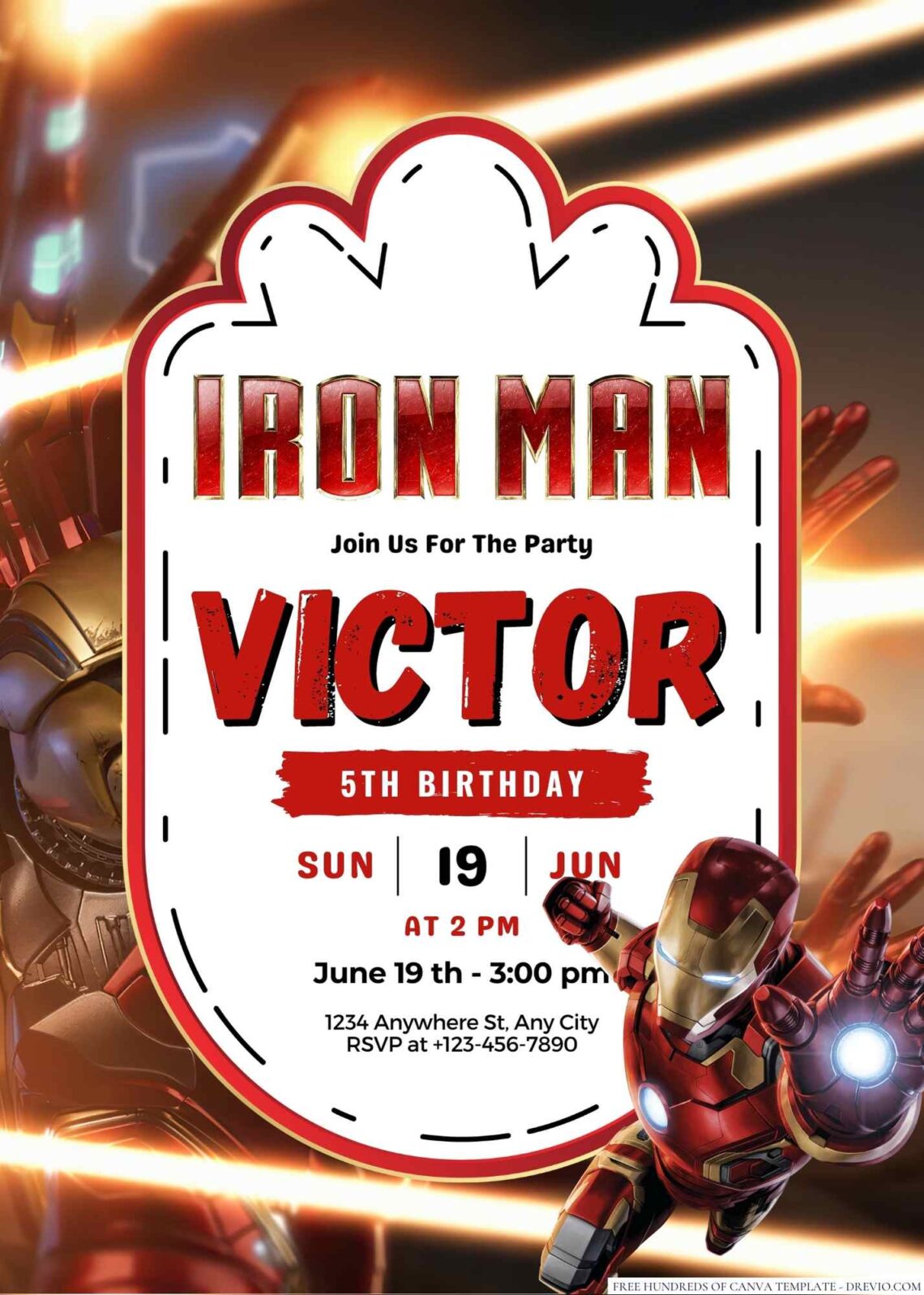 Iron Man Birthday Invitation