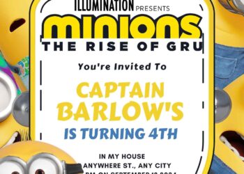 Minions The Rise Of Gru Birthday Invitation
