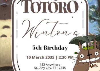 My Neighbor Totoro Birthday Invitation