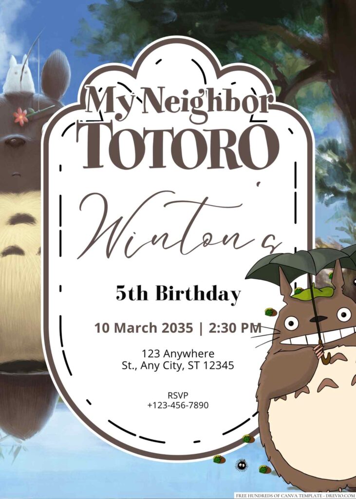  My Neighbor Totoro Birthday Invitation