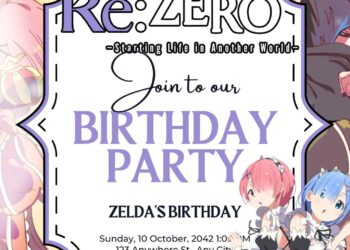 ReZero − Starting Life in Another World Birthday Invitation