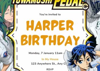 Yowamushi Pedal Birthday Invitation
