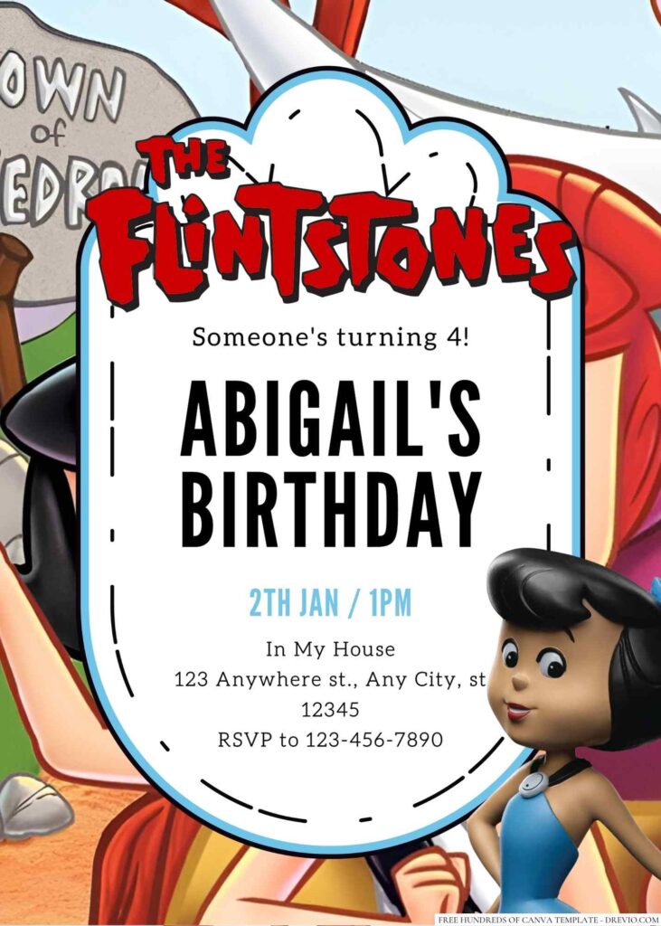 Betty Rubble Birthday Invitation