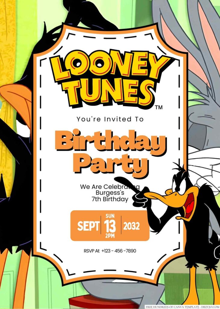 Daffy Duck Birthday Invitation