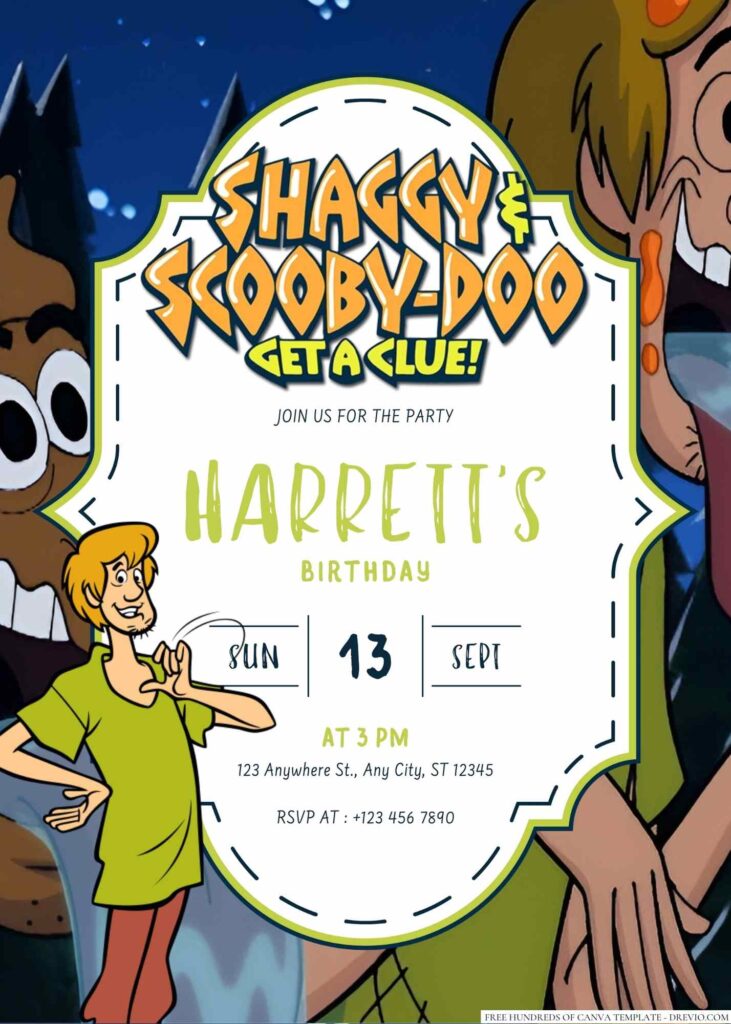 Shaggy Birthday Invitation