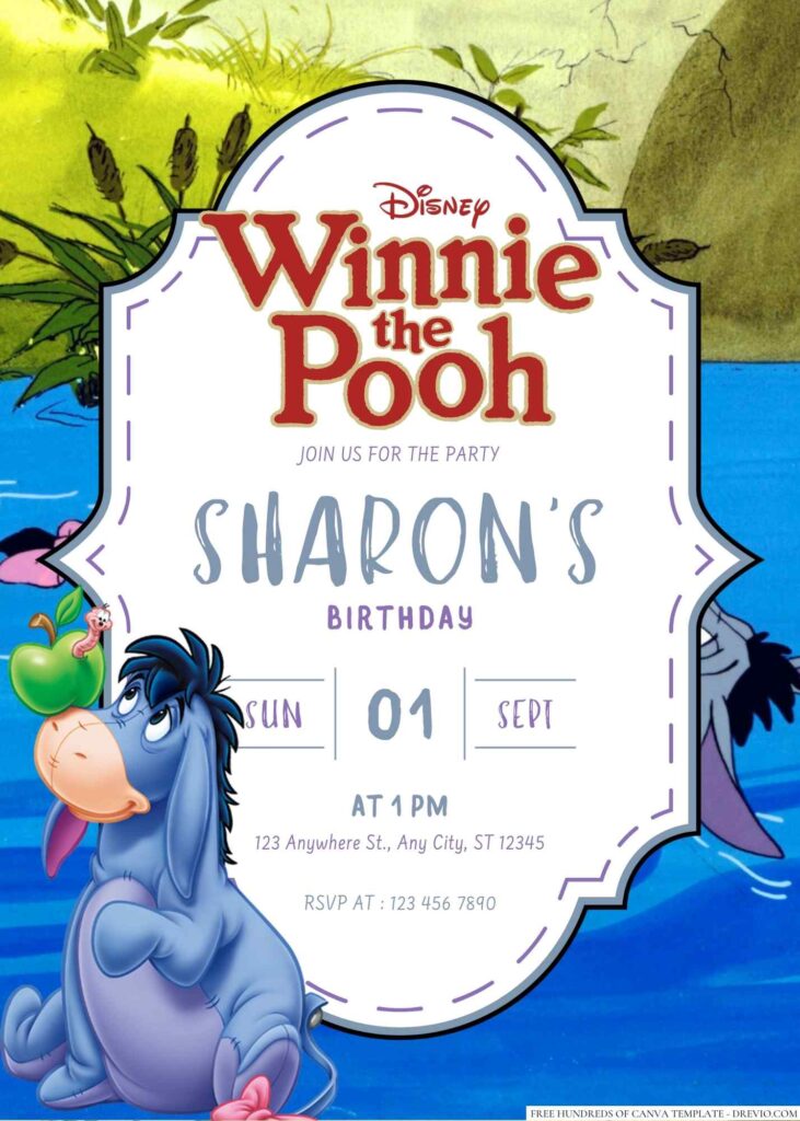 Eeyore Birthday Invitation