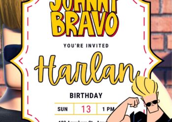 Johnny Bravo Birthday Invitation