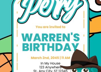 Perry the Platypus Birthday Invitation