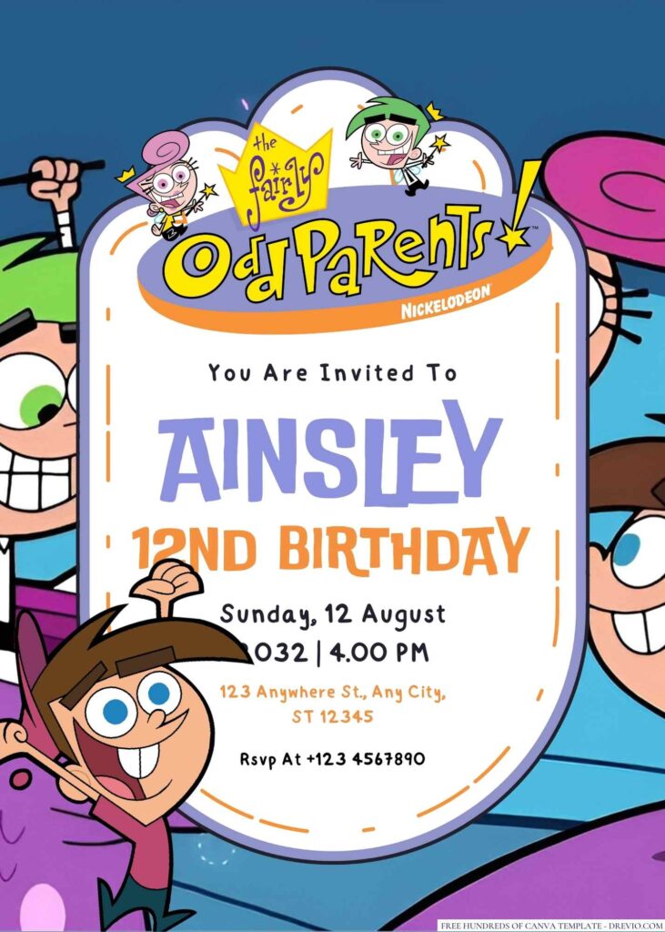 Timmy Turner (The Fairly OddParents) Birthday Invitation