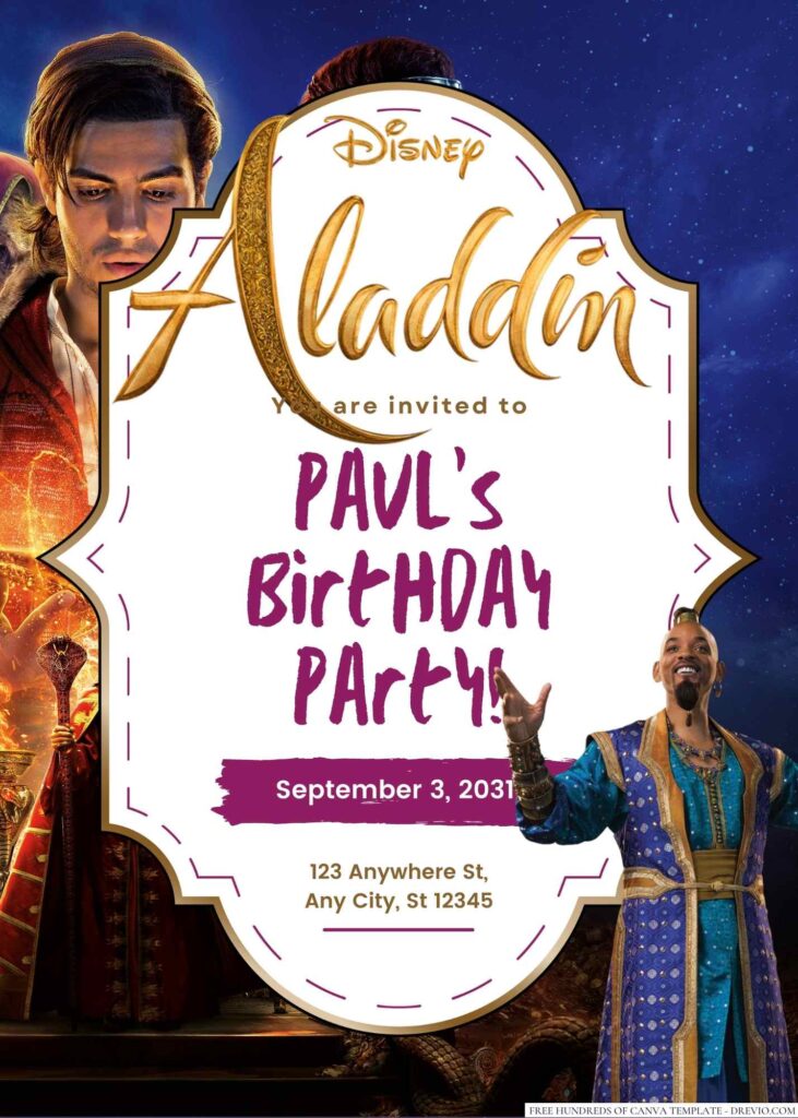 Aladdin Birthday Invitation