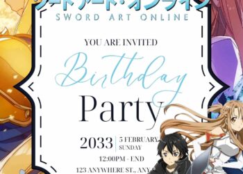 Sword Art Online Birthday Invitation