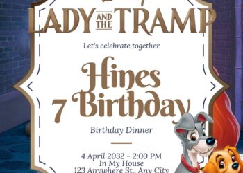 Lady and the Tramp Birthday Invitation