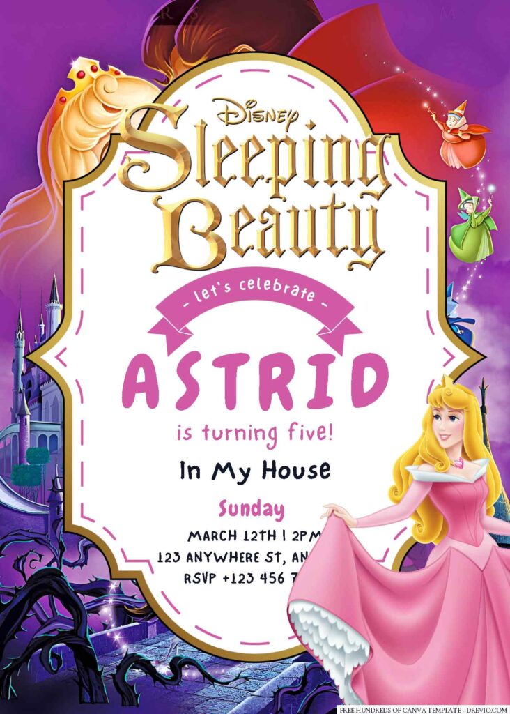 Sleeping Beauty Birthday Invitation