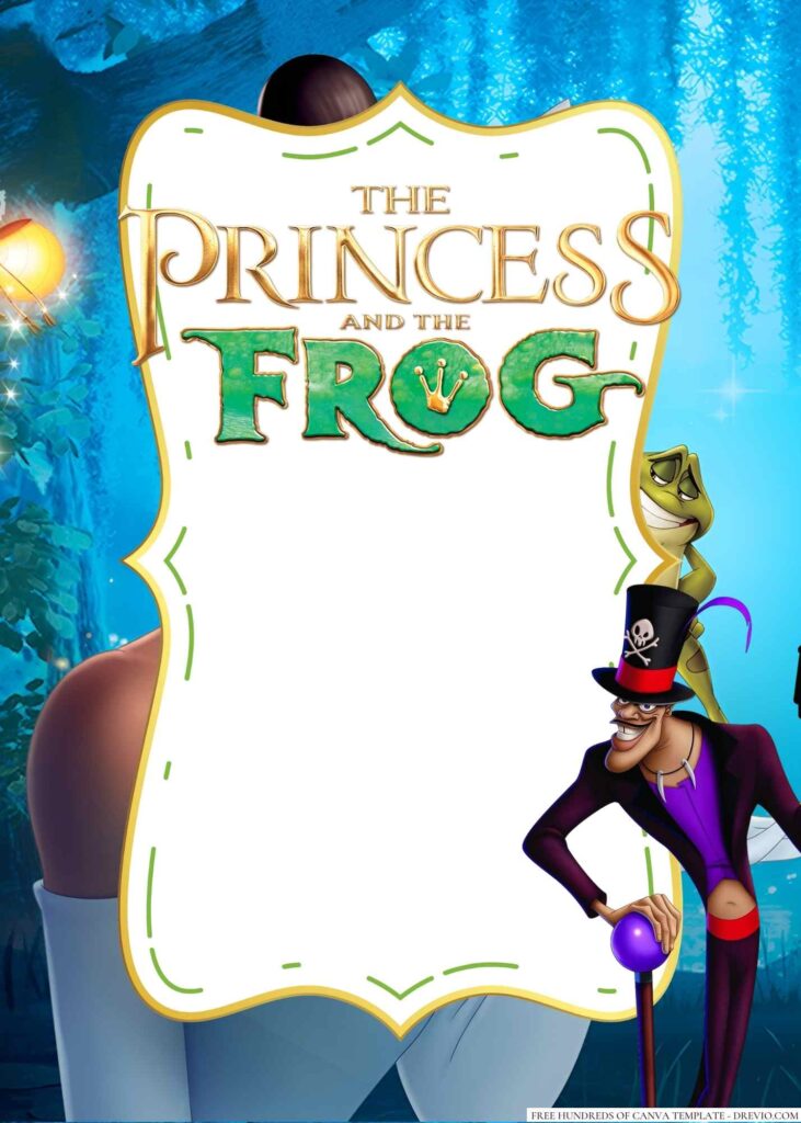 Invitation Template of 20+ The Princess and the Frog Canva Birthday Invitation Templates 7