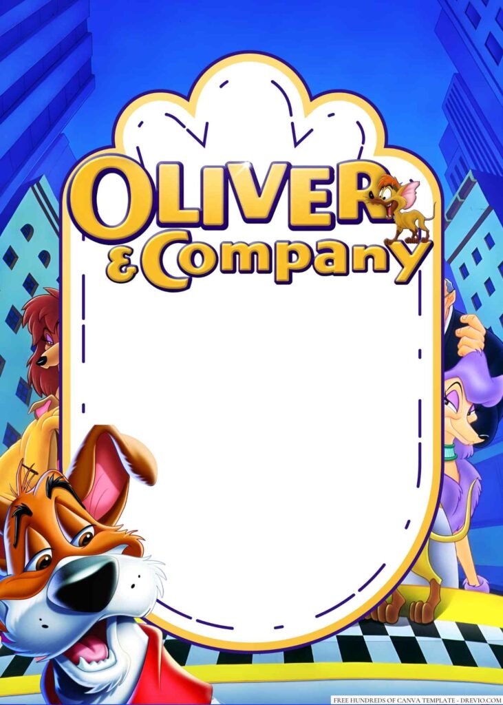 Invitation Template of 20+ Oliver & Company Canva Birthday Invitation Templates 7