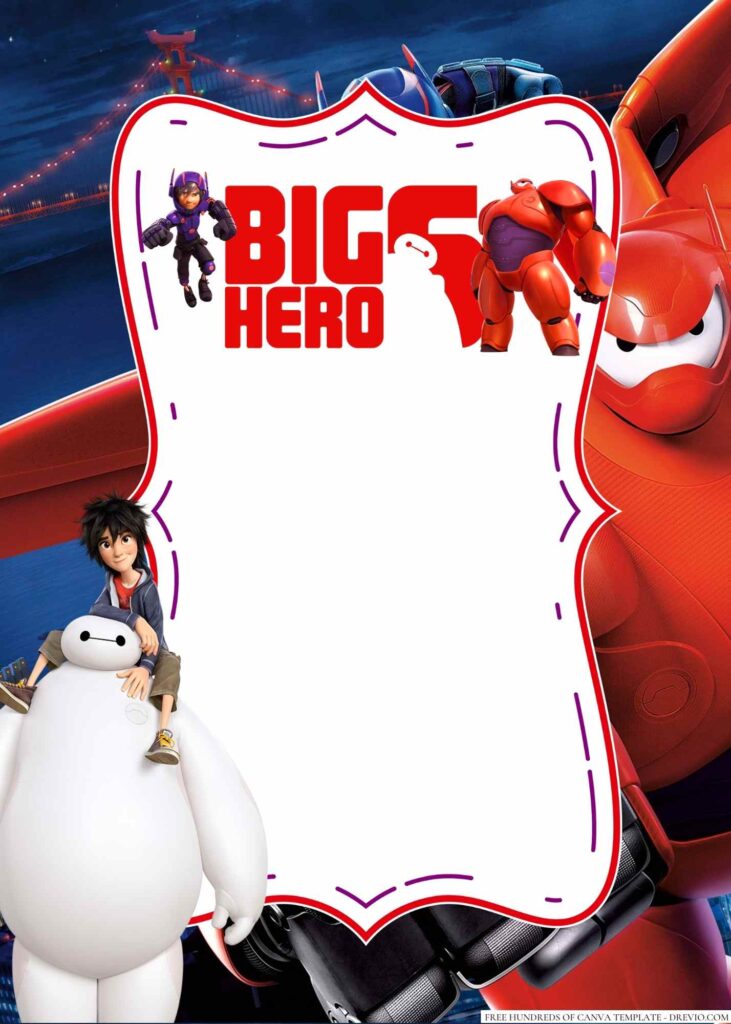 Invitation Template of 20+ Big Hero 6 Canva Birthday Invitation Templates 7