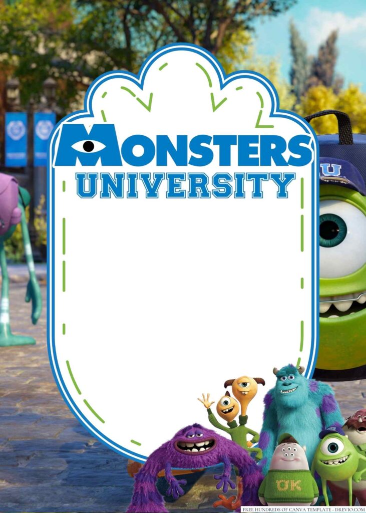 Invitation Template of 16+ Monsters University Canva Birthday Invitation Templates 7